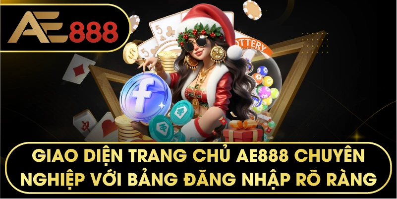 Giao diện trang chủ AE888 chuyên nghiệp với bảng đăng nhập rõ ràng